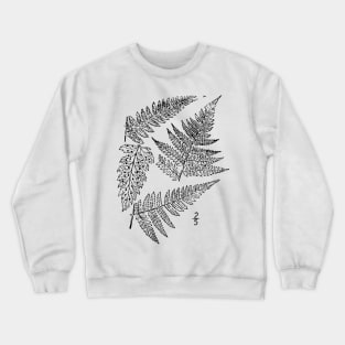 Botanical Scientific Illustration Black and White Fern Crewneck Sweatshirt